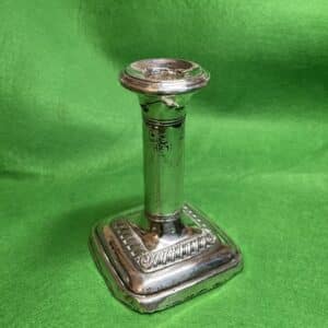 Silver Candle Stick with Bow Bells design, 1910 Sheffield Antique Silver