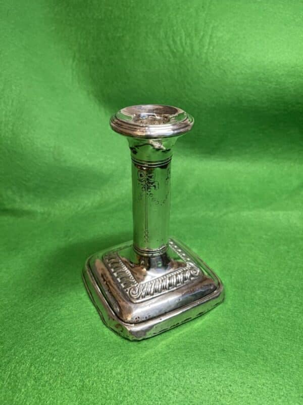 Silver Candle Stick with Bow Bells design, 1910 Sheffield Antique Silver 3