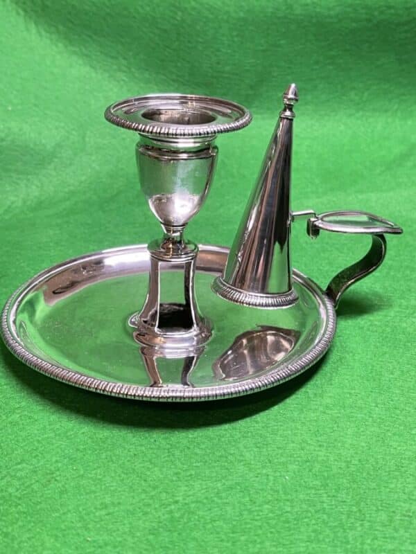 George III Silver Chamber Stick and Snuffer Hallmarked London 1803 John Emes