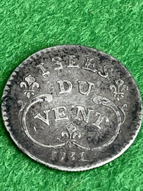 LOUIS XV ” ISLES DU VENT Douze sols 1731 La Rochelle Coins 5
