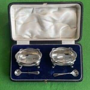Pair of Silver Salts, 1920 from E.S Barnsley, Birmingham Antique Silver
