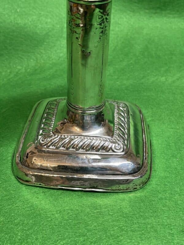 Silver Candle Stick with Bow Bells design, 1910 Sheffield Antique Silver 4