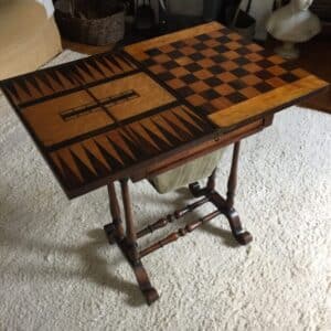 Games table and work box Antique Furniture