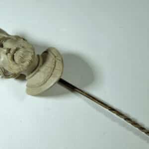 Antique Hand Carved Lava Stick Pin Antique Jewellery Antique Jewellery
