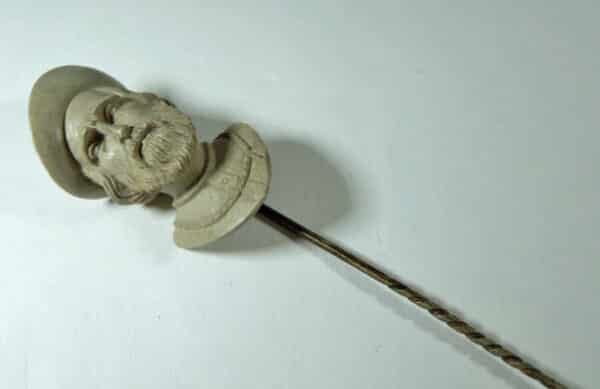 Antique Hand Carved Lava Stick Pin