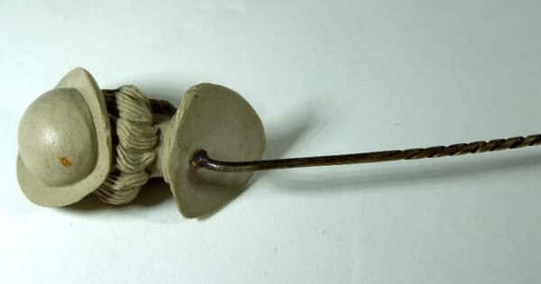 Antique Hand Carved Lava Stick Pin - Image 5