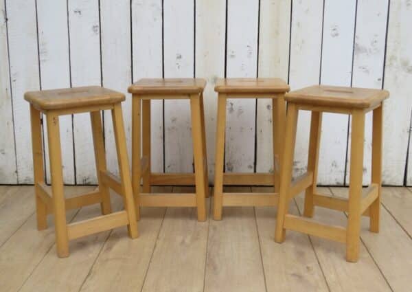 Set Of Four School Lab Bar Stools - Image 7