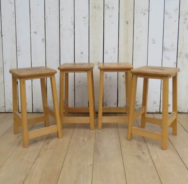 Set Of Four School Lab Bar Stools