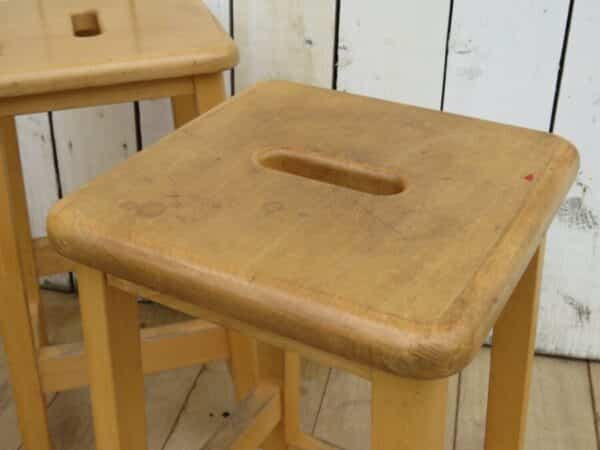 Set Of Four School Lab Bar Stools Bar Antique Furniture 8