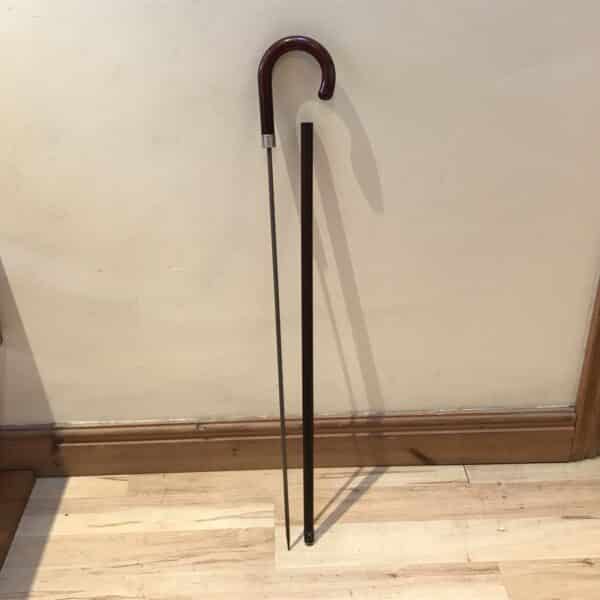 Gentleman’s walking stick sword stick with silver collar - Image 5