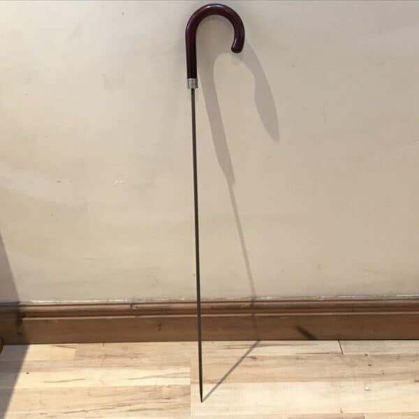 Gentleman’s walking stick sword stick with silver collar - Image 8