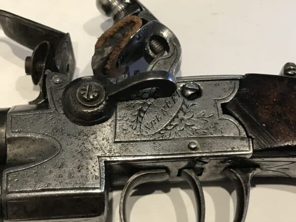 Flintlock double over & under pistol by Spencer of London - Image 2
