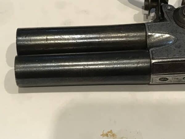Flintlock double over & under pistol by Spencer of London - Image 3
