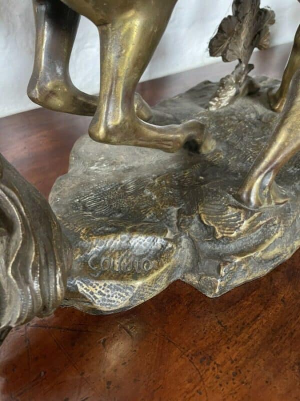 A FINE PAIR OF GILT-BRONZE MODELS OF THE MARLEY HORSES. Antique Sculptures 8