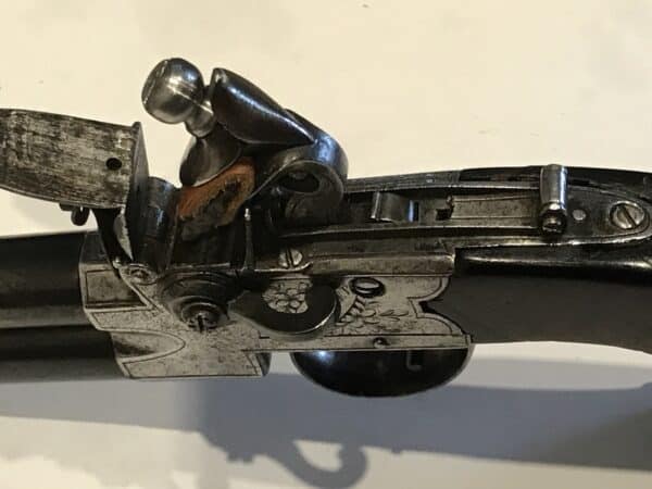 Flintlock double over & under pistol by Spencer of London - Image 8
