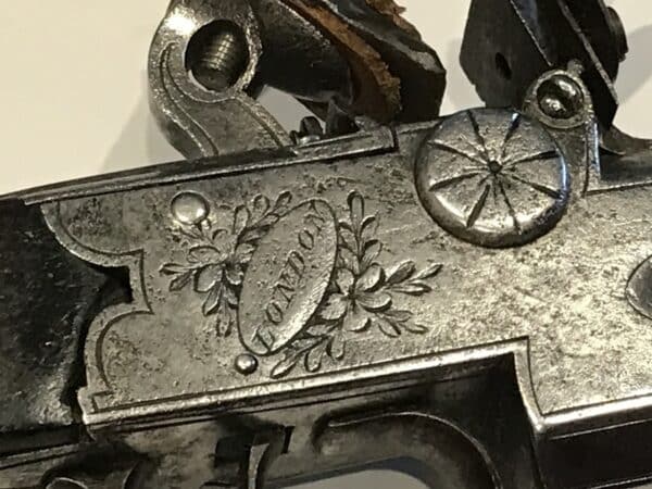 Flintlock double over & under pistol by Spencer of London - Image 11