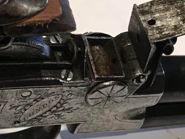 Flintlock double over & under pistol by Spencer of London - Image 13