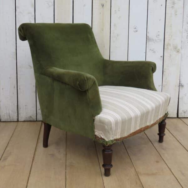 Antique French Scroll Top Armchair