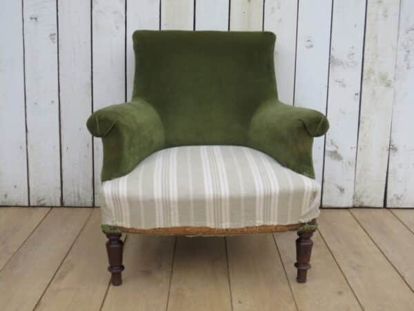 Antique French Scroll Top Armchair - Image 2