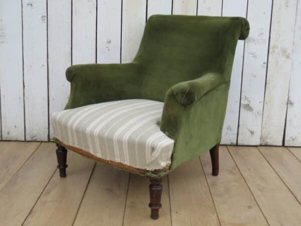 Antique French Scroll Top Armchair - Image 8