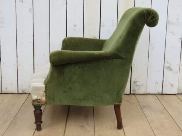 Antique French Scroll Top Armchair - Image 5