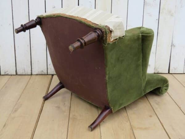 Antique French Scroll Top Armchair - Image 7