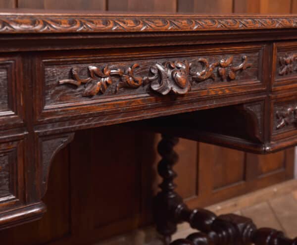 Oak Carved Writing Desk SAI2378 - Image 10