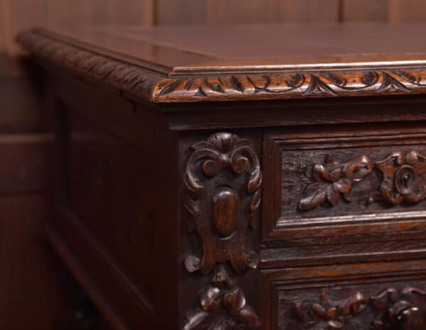 Oak Carved Writing Desk SAI2378 - Image 11