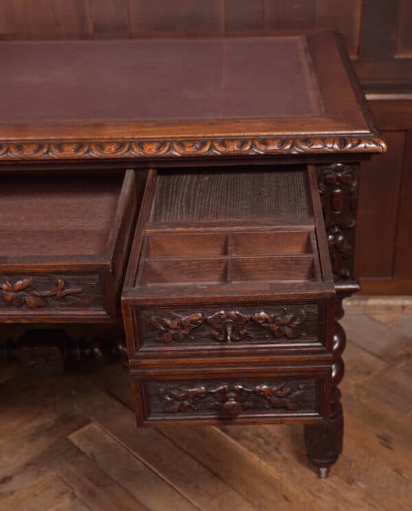 Oak Carved Writing Desk SAI2378 - Image 12