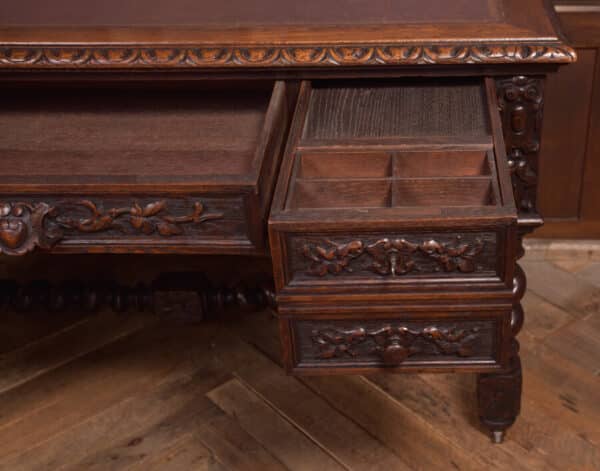 Oak Carved Writing Desk SAI2378 - Image 13