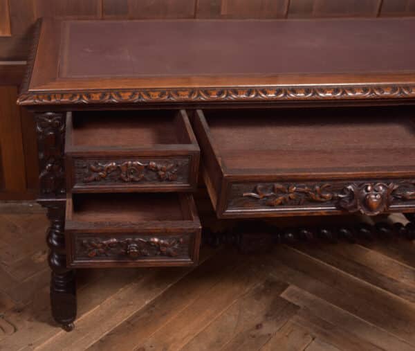 Oak Carved Writing Desk SAI2378 - Image 15