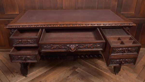 Oak Carved Writing Desk SAI2378 - Image 17