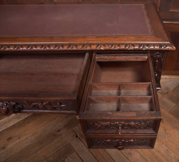 Oak Carved Writing Desk SAI2378 - Image 19