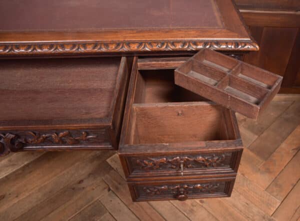 Oak Carved Writing Desk SAI2378 - Image 20