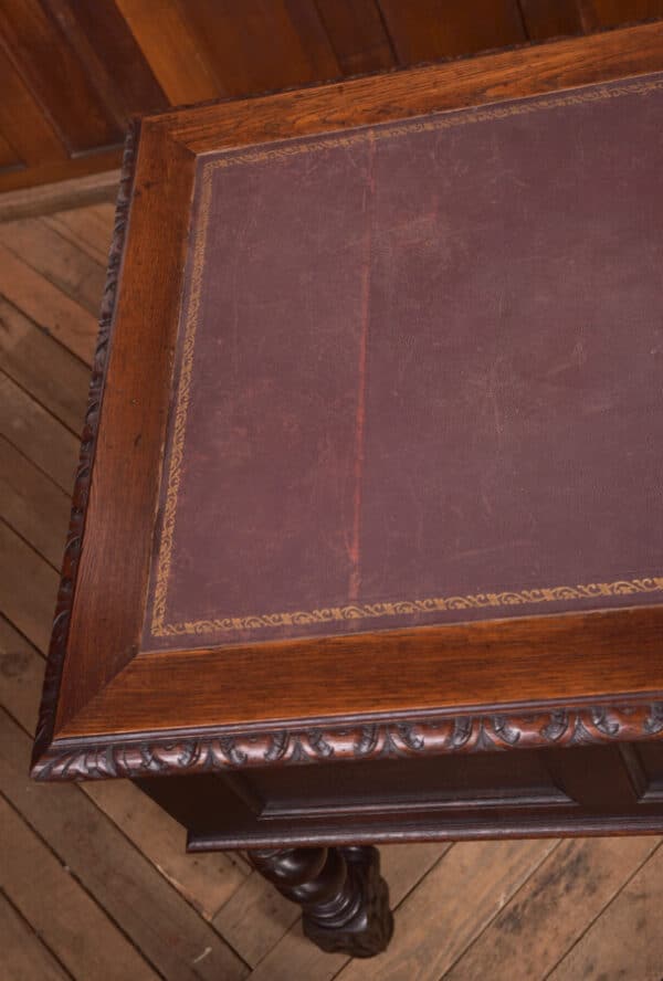 Oak Carved Writing Desk SAI2378 - Image 25
