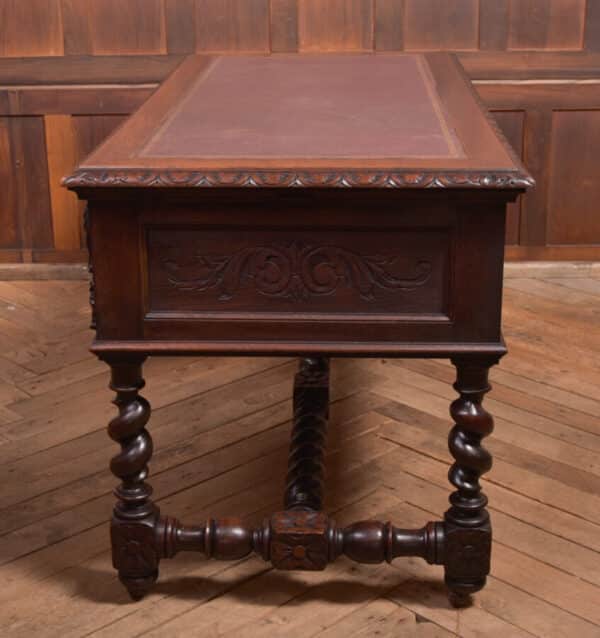Oak Carved Writing Desk SAI2378 - Image 28