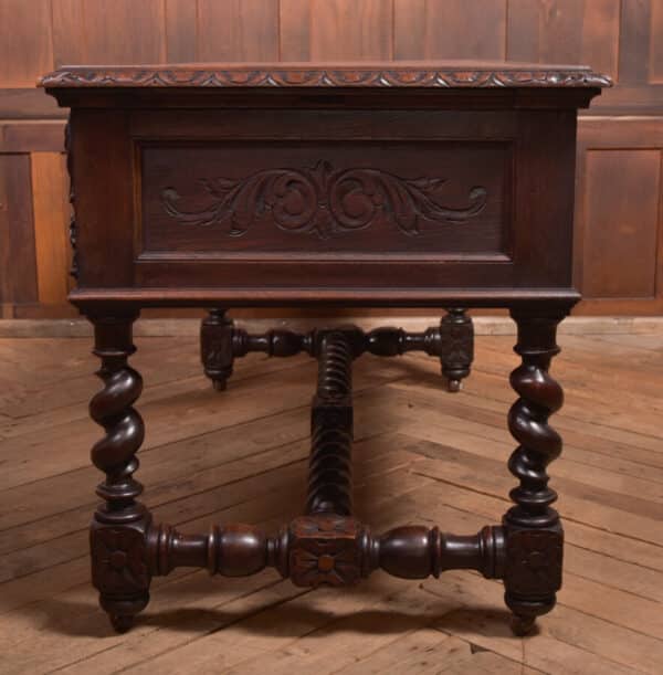Oak Carved Writing Desk SAI2378 - Image 30