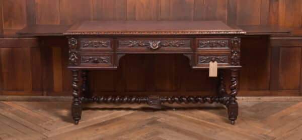 Oak Carved Writing Desk SAI2378