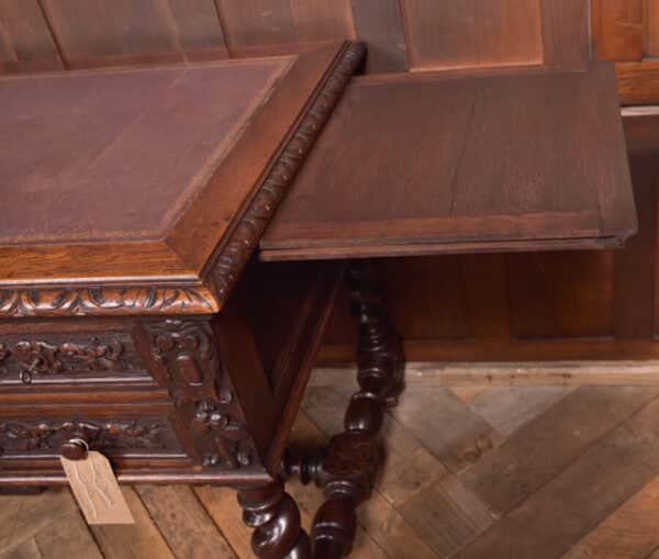 Oak Carved Writing Desk SAI2378 - Image 31