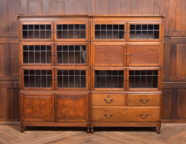 Pair Of Oak Sectional Bookcases SAI2379 Antique Bookcases 4