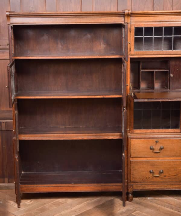 Pair Of Oak Sectional Bookcases SAI2379 Antique Bookcases 17