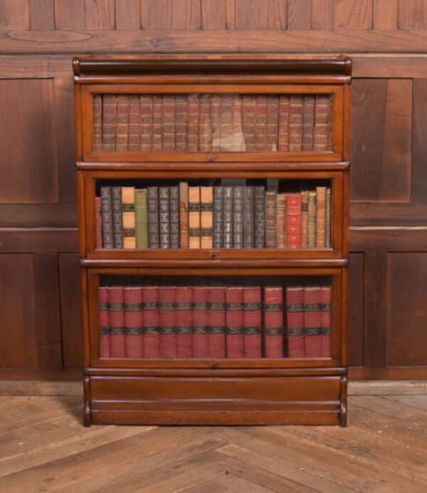 Red Walnut Globe Wernicke 3 Sectional Bookcase SAI2380 Antique Bookcases 3