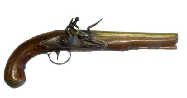 A Brass Barrelled Flintlock Pistol Antique Guns 3