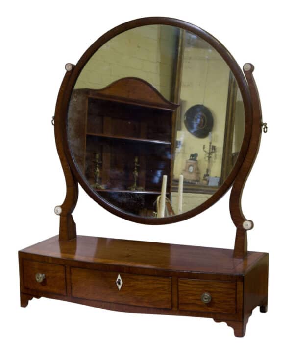 A rare Regency Bow Fronted Box Base Mirror Antique Dressers 3