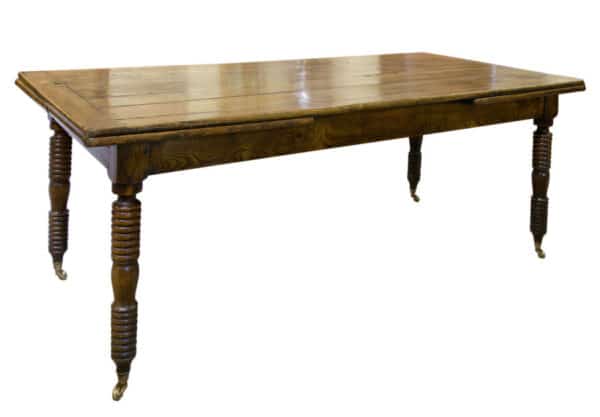 Mid 19thC French Elm Draw Leaf Table