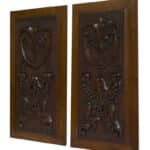 Pair 19thCentury Carved Walnut Panels Antique Furniture