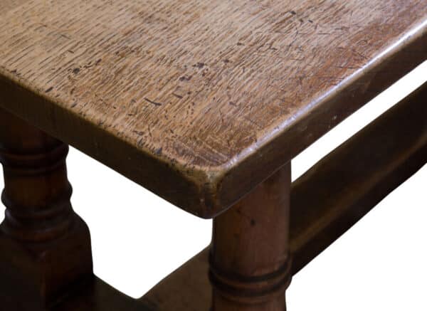 A 17thC style oak refectory table - Image 4