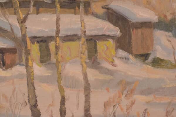 Post Impressionist Swedish Snowscape With Soft Golden Light art Antique Art 8