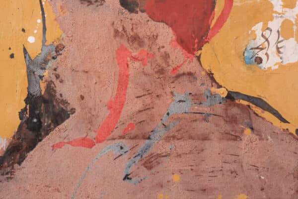 Interesting Abstract Gouache With Arabic Script Signature - Image 5