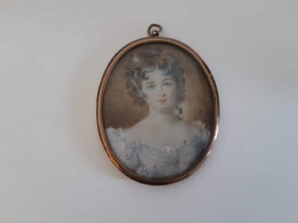 19th Century miniature watercolour of a Miss Croker